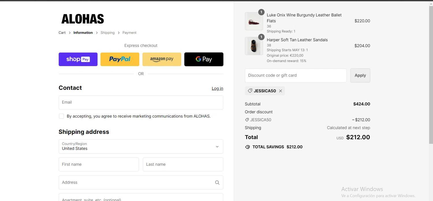 How to apply Alohas coupon code